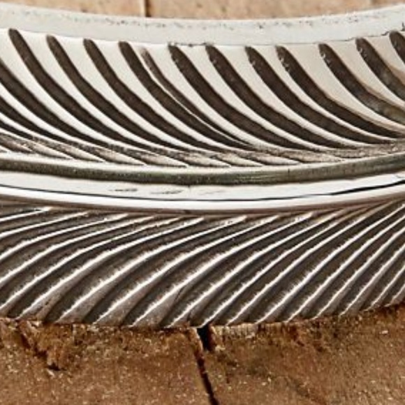 Navajo Silver Feather Cuff - Picture 2 of 4